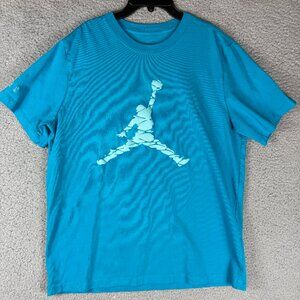 Air Jordan Jumpman Graphic Blue Tee Shirt Size Large
